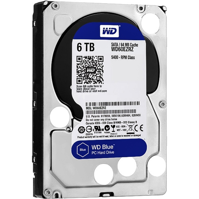 Жесткий диск 6Tb SATA III Western Digital Blue <WD60EZAZ> 256Mb 5400rpm