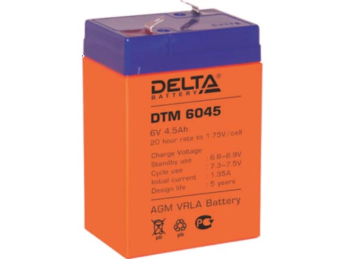 Аккумулятор DTM Delta 6045 6В 4,5Ач 70х47х107мм